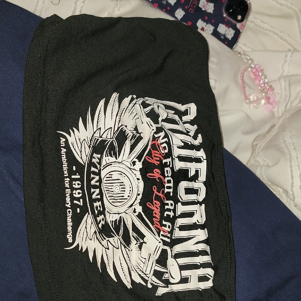 Black Graphic Tee with California Print